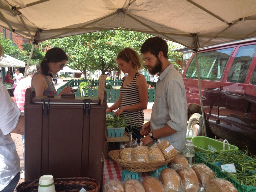 Savage River Farm booth at the Cumberland farmers market
