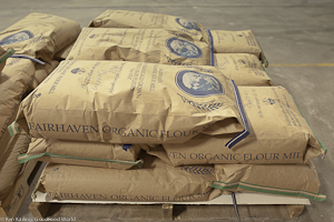An order of Fairhaven organic flour ready for delivery.