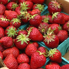 strawberries at the market