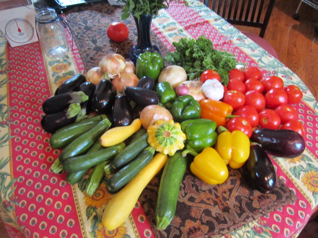 Fifteen pounds of vegetables