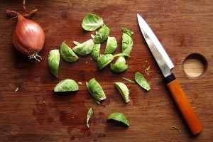 Prepping the sprouts