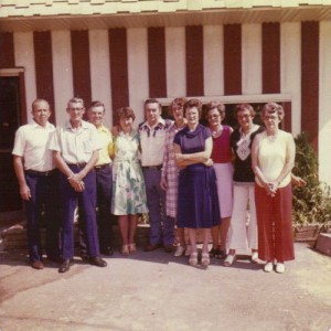 Lea (fourth from the left) at her 50th High School Reunion, 1993