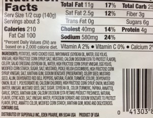 THIS is why you want to make your own summer salads! Click on the image to read the ingredients list for Supervalue Potato Salad.