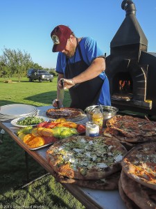 Pizza from the wood-fired oven.