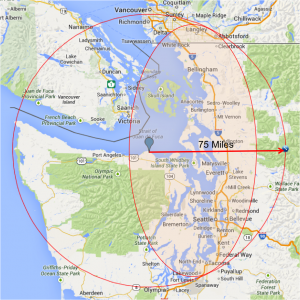 Nash's Organic Produce is 75 miles or less from almost any point on Puget Sound