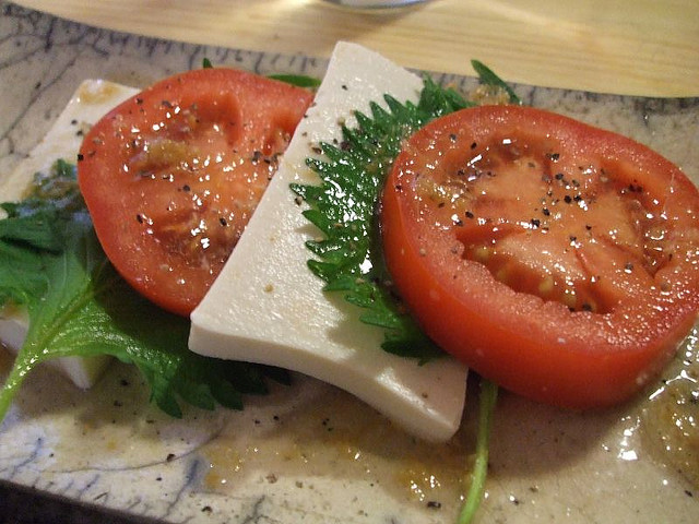 Shiso, Tofu Caprese - A Healthy Vegan Friendly Salad